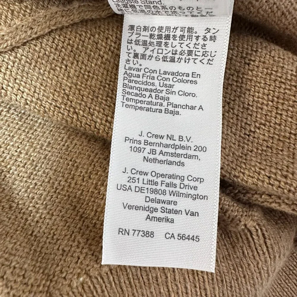 J. Crew Men's Cotton Half Zip Mock Neck Knit Pullover Sweater Top Size XXL Brown